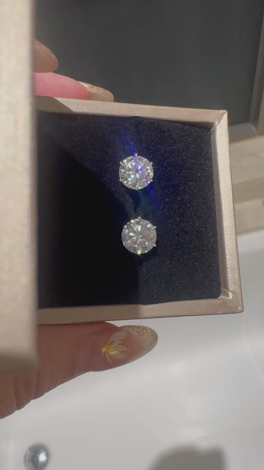 Ultimate Sparkle: 3-Carat Studs with 18K solid white gold